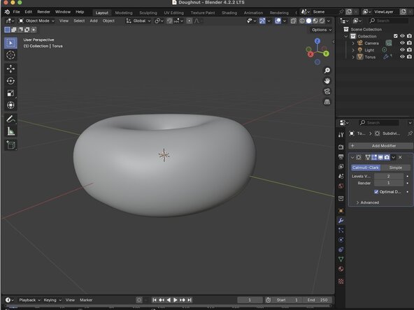 Basic Modeling, Using Edit Mode (Continued): crwdns2935265:06crwdnd2935265:03crwdnd2935265:03crwdne2935265:0