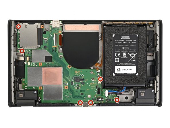 Nintendo Switch 2 Board Replacement, Remove the board screws: crwdns2935265:058crwdnd2935265:01crwdnd2935265:02crwdne2935265:0